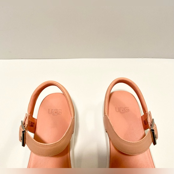 UGG ZAYNE WHITE PLATFORM RUBBER SOLE STARFISH PINK LEATHER-SOCK LINER SIZE 8 US - Picture 5 of 8